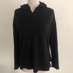 Victoria Secret Black Hoodie size Small - Side Slit - no pockets - Long Sleeve